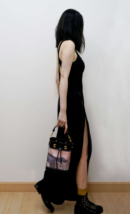 RARE : The Harbour Silk-Leather Bucket Bag ( One & Only )