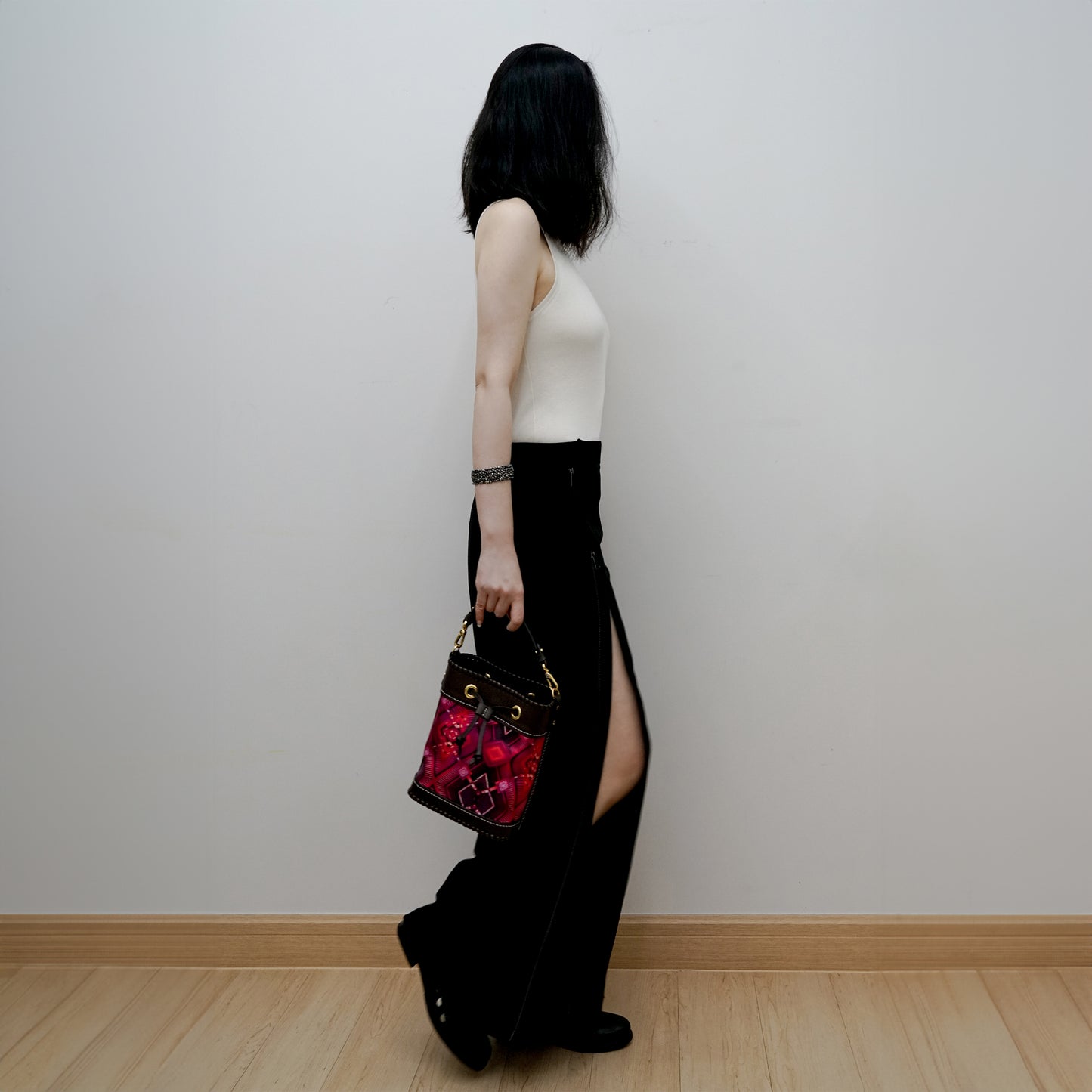 Silk Leather Symphony - Bucket Bag (真絲水桶包) Made in Hong Kong