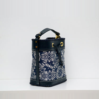 Silk Leather Symphony - Bucket Bag (真絲水桶包)