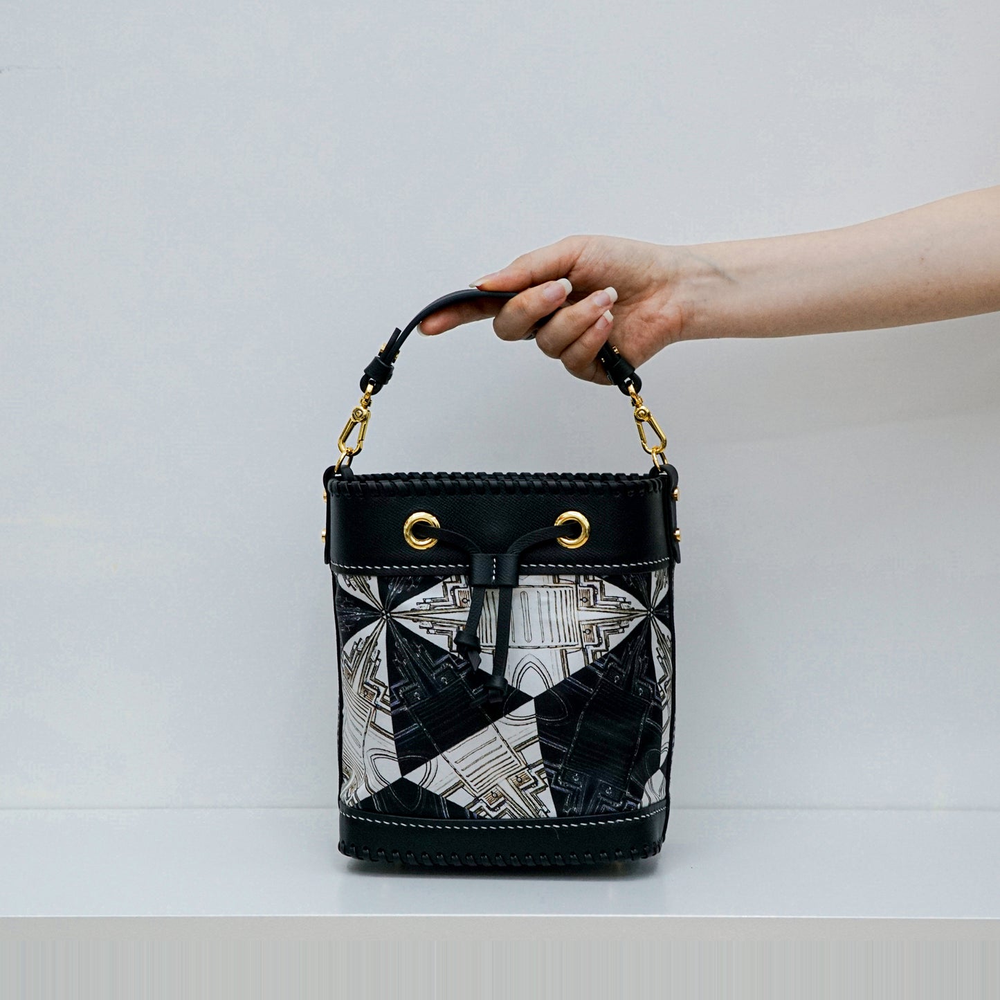 Silk Leather Symphony - Bucket Bag (真絲水桶包) Made in Hong Kong