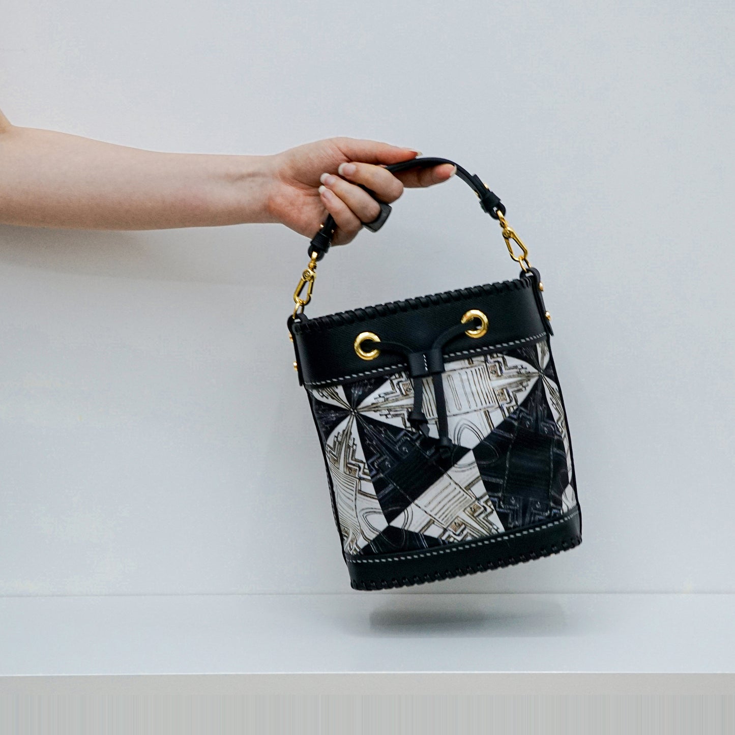 Silk Leather Symphony - Bucket Bag (真絲水桶包) Made in Hong Kong