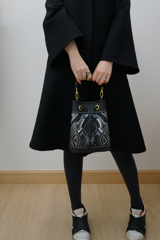Silk Leather Symphony - Bucket Bag (真絲水桶包)